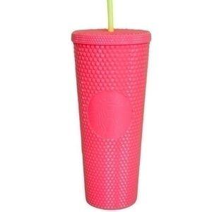 Starbucks Tumbler Summer 2022-Dragonfruit/Coral Glossy Studded Bling Cup…